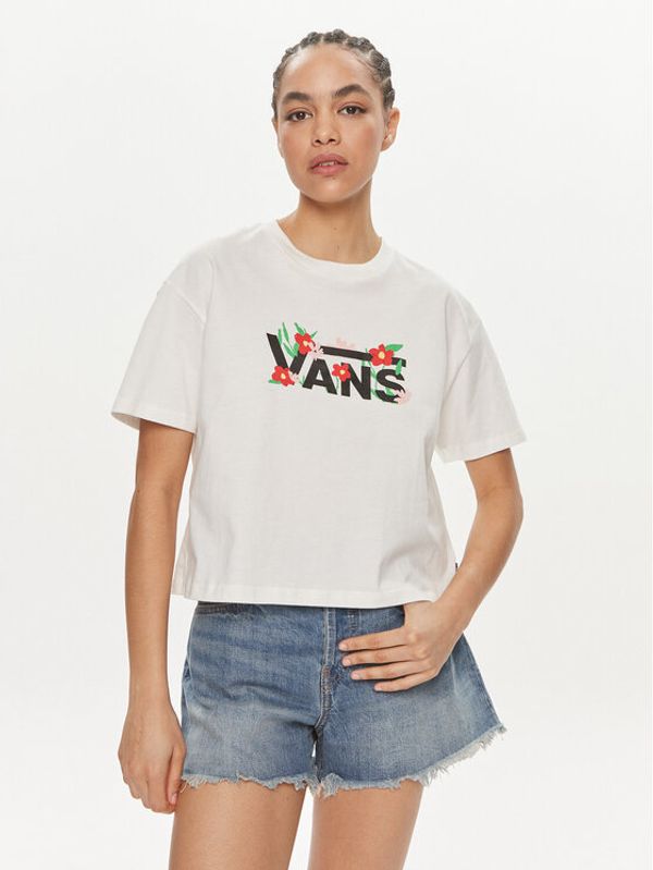 Vans Vans T-shirt Fleurs Os Crop Ss VN000JG7 Écru Regular Fit