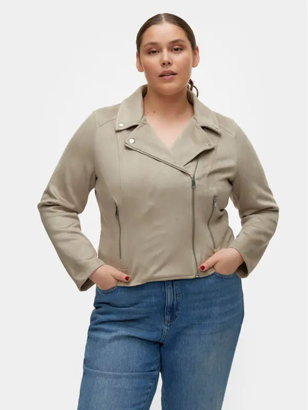 Vero Moda Curve Vero Moda Curve Jakna od imitacije kože Jose 10308583 Siva Slim Fit