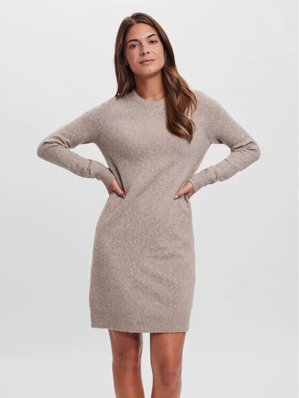 Vero Moda Vero Moda Džemper haljina 10215523 Bež Relaxed Fit