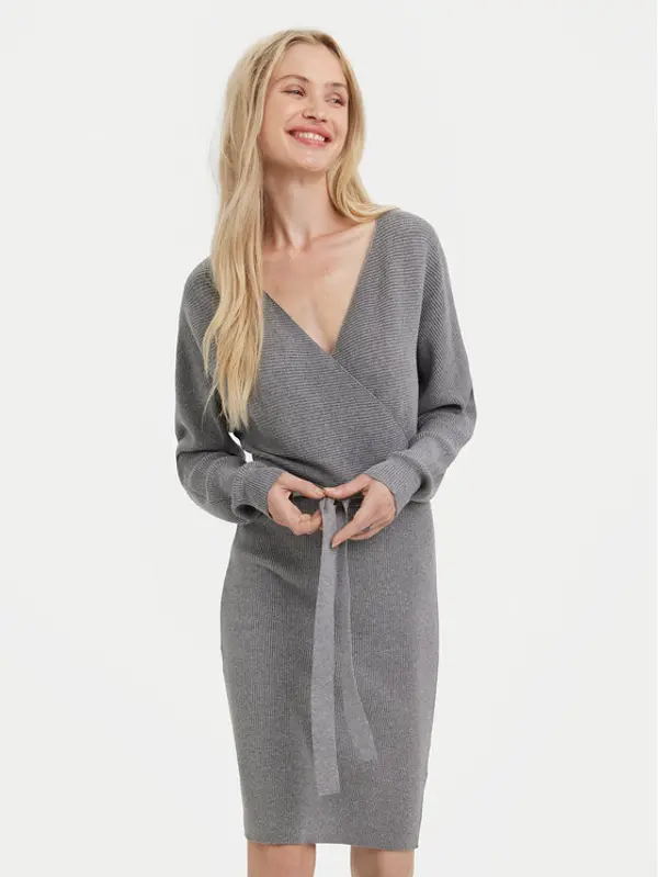 Vero Moda Vero Moda Džemper haljina 10269251 Siva Regular Fit