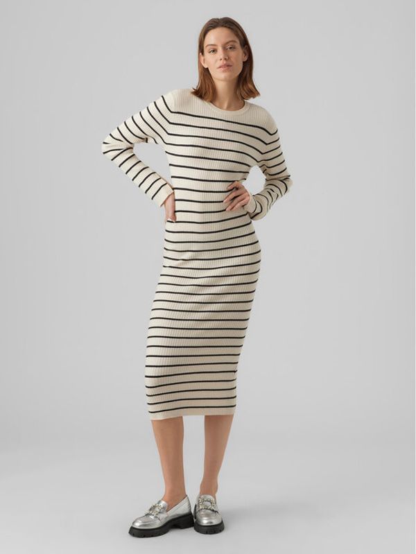 Vero Moda Vero Moda Džemper haljina Gold 10290663 Écru Slim Fit