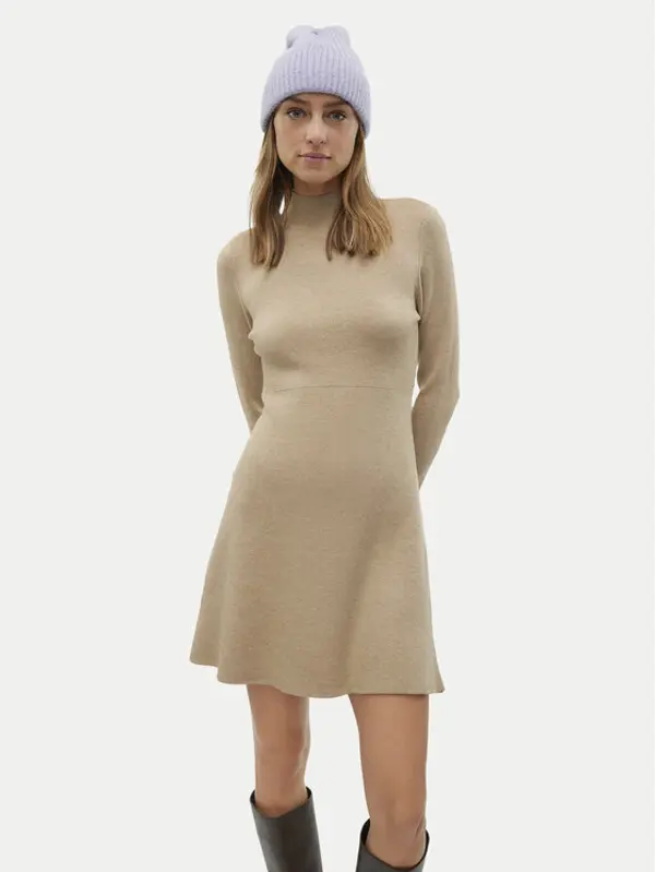 Vero Moda Vero Moda Džemper haljina Gold 10311379 Smeđa Regular Fit
