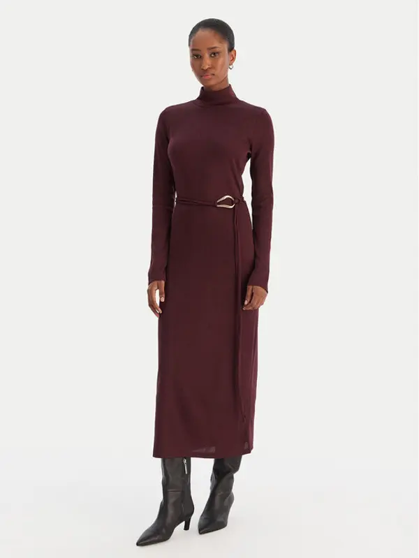 Vero Moda Vero Moda Džemper haljina Louisa 10336207 Tamnocrvena Loose Fit