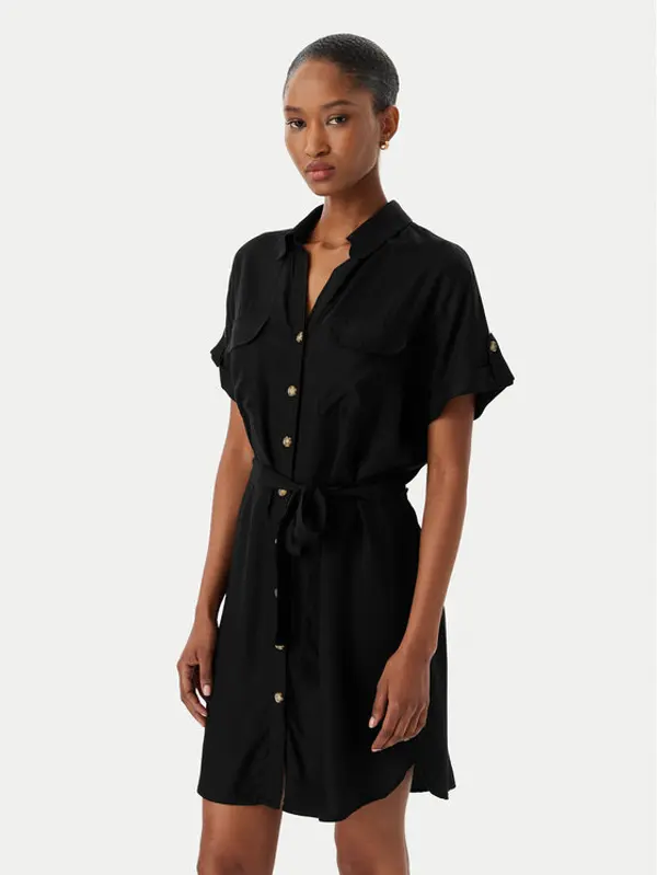 Vero Moda Vero Moda Haljina košulja Bumpy 10325828 Crna Regular Fit
