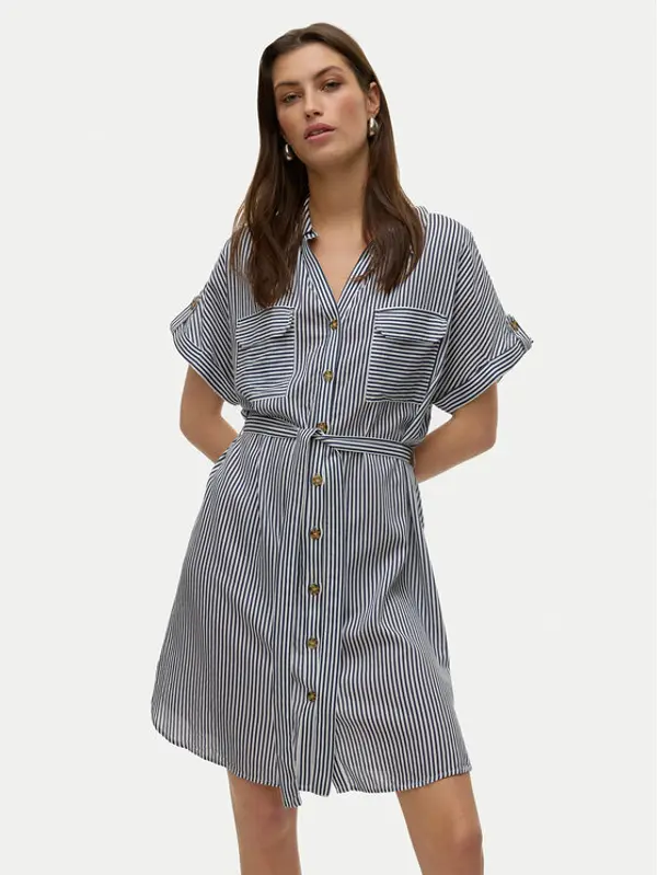 Vero Moda Vero Moda Haljina košulja Bumpy 10325828 Tamnoplava Loose Fit