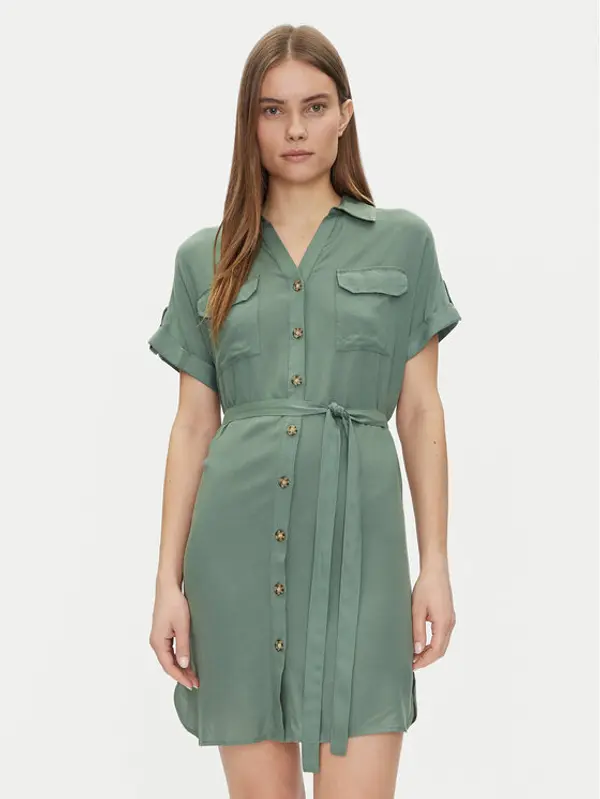 Vero Moda Vero Moda Haljina košulja Bumpy 10325828 Zelena Loose Fit