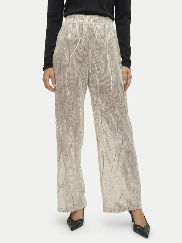 Vero Moda Vero Moda Hlače Ellen 10319016 Bež Straight Fit