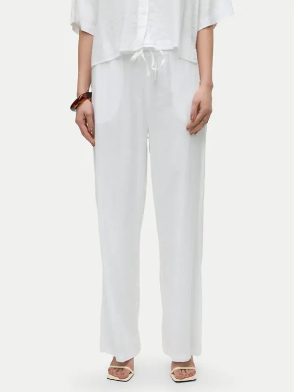 Vero Moda Vero Moda Hlače Linn 10305091 Bijela Loose Fit