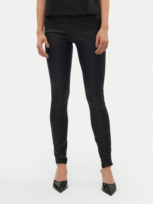 Vero Moda Vero Moda Hlače od imitacije kože Flash 10314591 Crna Skinny Fit