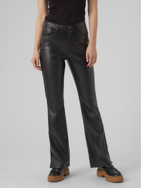 Vero Moda Vero Moda Hlače od imitacije kože Selma 10300195 Crna Flared Fit