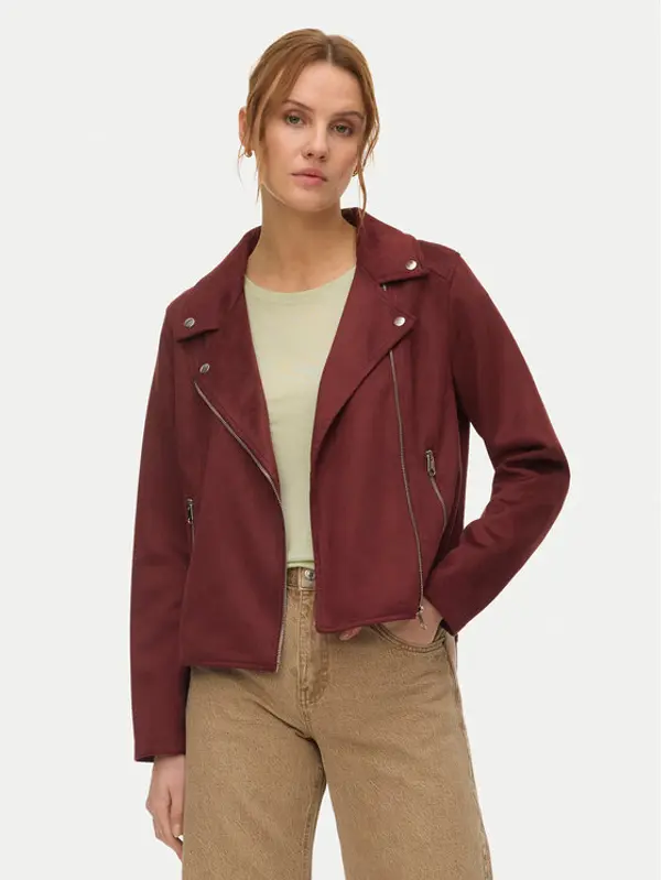 Vero Moda Vero Moda Jakna od imitacije kože Jose 10300938 Tamnocrvena Regular Fit