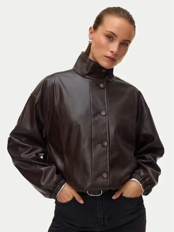 Vero Moda Vero Moda Jakna od imitacije kože Polly 10344161 Smeđa Relaxed Fit