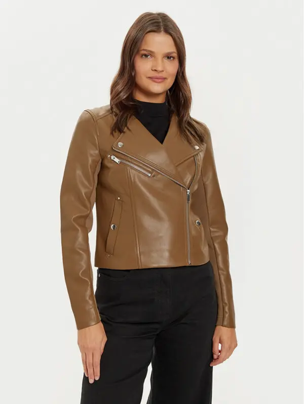 Vero Moda Vero Moda Jakna od imitacije kože Riley 10302441 Smeđa Slim Fit
