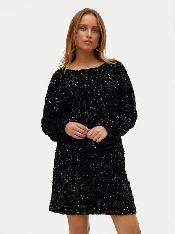 Vero Moda Vero Moda Koktel haljina Bella 10317046 Crna Regular Fit