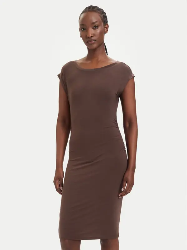 Vero Moda Vero Moda Koktel haljina Sarah  10346941 Tamno smeđa Slim Fit