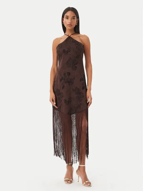 Vero Moda Vero Moda Koktel haljina Tathiana 10355696 Tamno smeđa Regular Fit