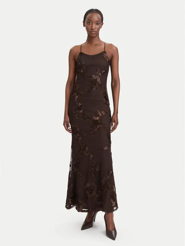 Vero Moda Vero Moda Koktel haljina VmQuinn 10348532 Smeđa Regular Fit