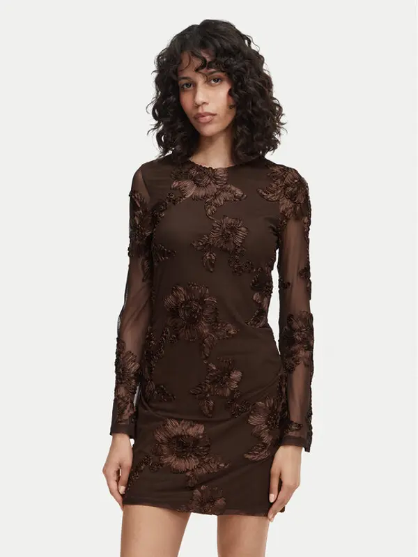 Vero Moda Vero Moda Koktel haljina VmQuinn 10348613 Smeđa Regular Fit