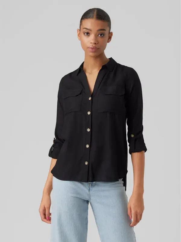 Vero Moda Vero Moda Košulja Bumpy 10275283 Crna Regular Fit