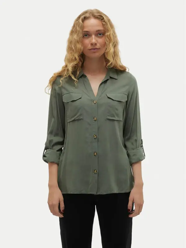 Vero Moda Vero Moda Košulja Bumpy 10275283 Zelena Regular Fit