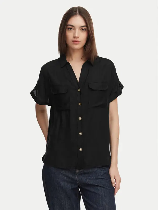 Vero Moda Vero Moda Košulja Bumpy 10310139 Crna Regular Fit