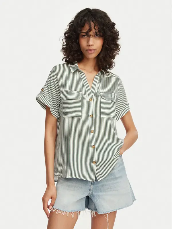 Vero Moda Vero Moda Košulja Bumpy 10310139 Zelena Regular Fit