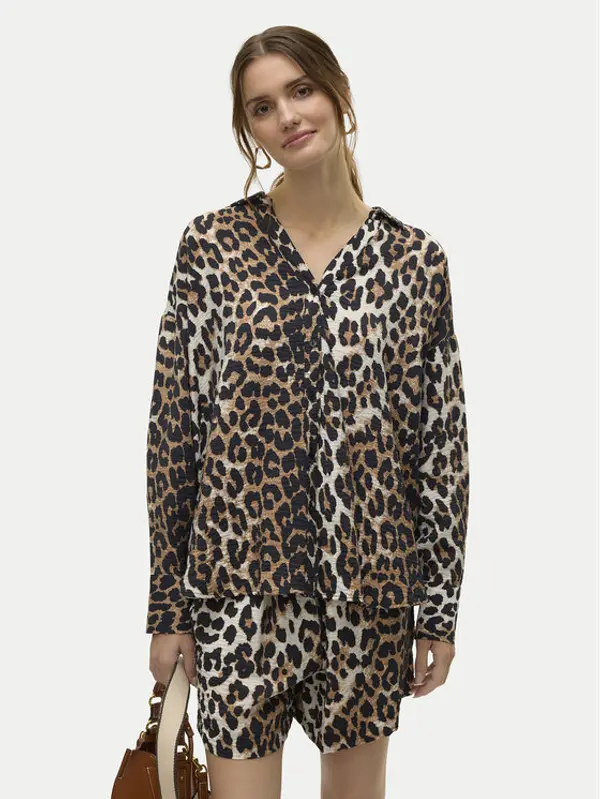 Vero Moda Vero Moda Košulja Josie 10315150 Smeđa Oversize