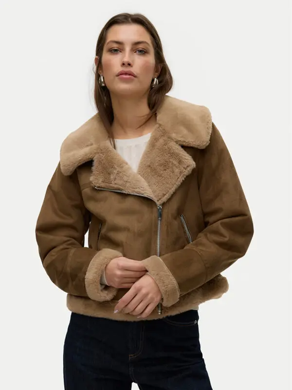 Vero Moda Vero Moda Kožuh Peggy 10290150 Smeđa Regular Fit
