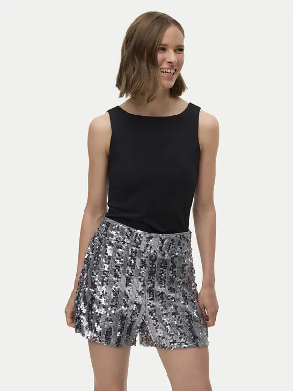 Vero Moda Vero Moda Kratke hlače Efa 10335727 Srebrna Loose Fit