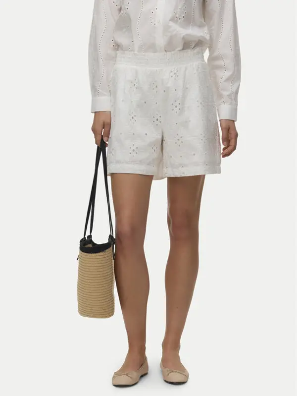 Vero Moda Vero Moda Kratke hlače Eliza 10346709 Bijela Regular Fit