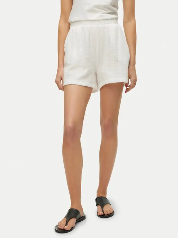Vero Moda Vero Moda Kratke hlače Natali 10279687 Bijela Baggy Fit