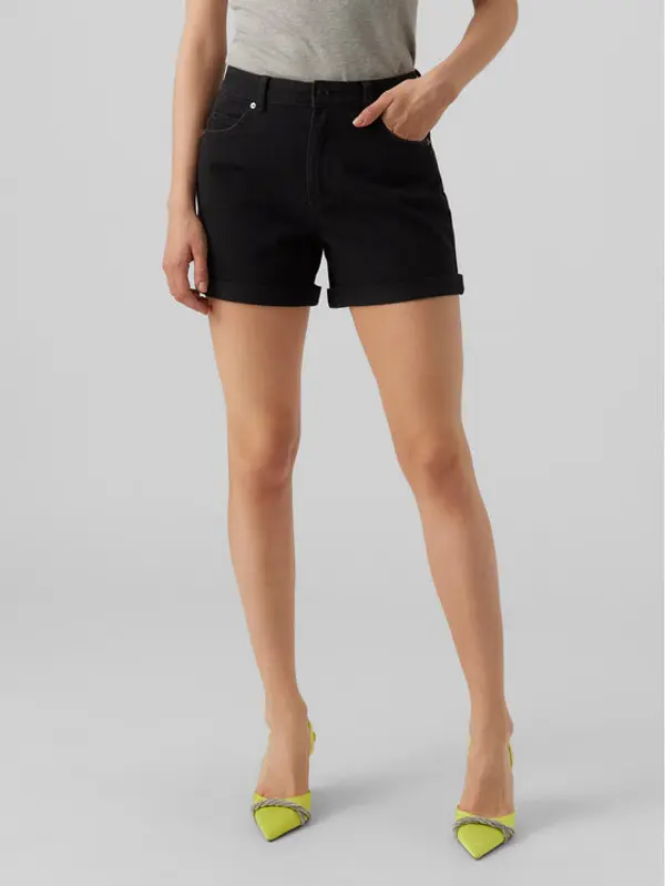 Vero Moda Vero Moda Kratke traperice Zuri 10279493 Crna Regular Fit