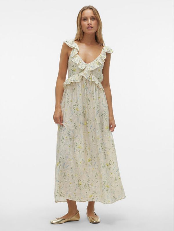 Vero Moda Vero Moda Ljetna haljina Josie 10303761 Écru Regular Fit