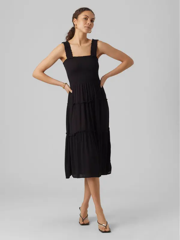 Vero Moda Vero Moda Ljetna haljina Menny 10282481 Crna Regular Fit