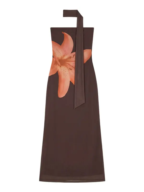 Vero Moda Vero Moda Ljetna haljina Rosetta 10356030 Tamno smeđa Regular Fit