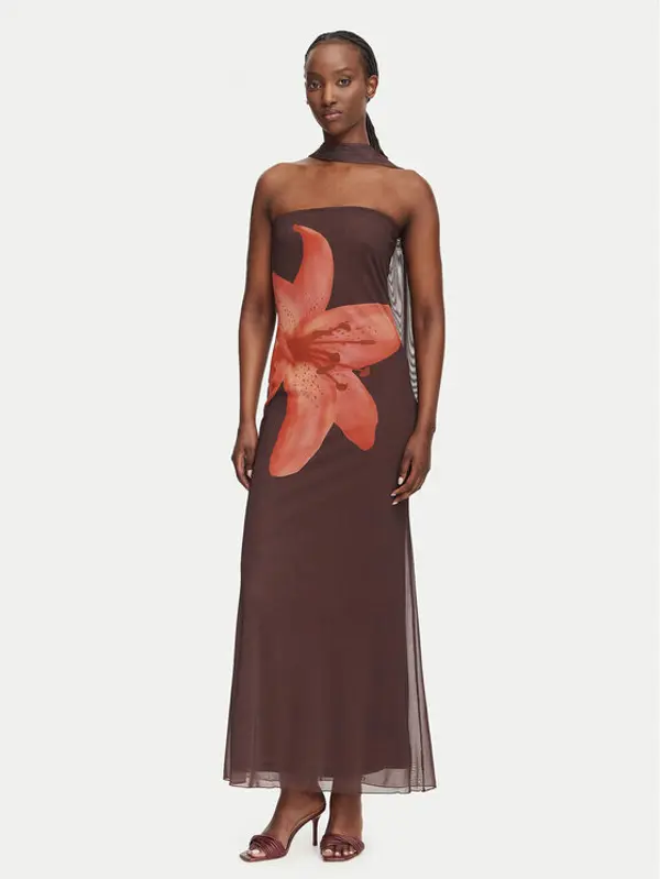 Vero Moda Vero Moda Ljetna haljina Rosetta 10356030 Tamno smeđa Regular Fit