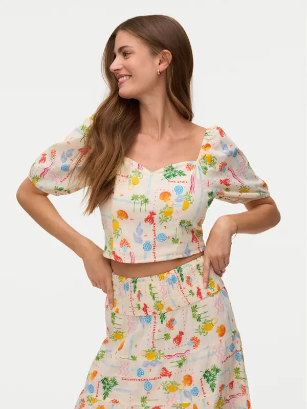 Vero Moda Vero Moda Majica Elena 10351014 Svijetlo bež Regular Fit
