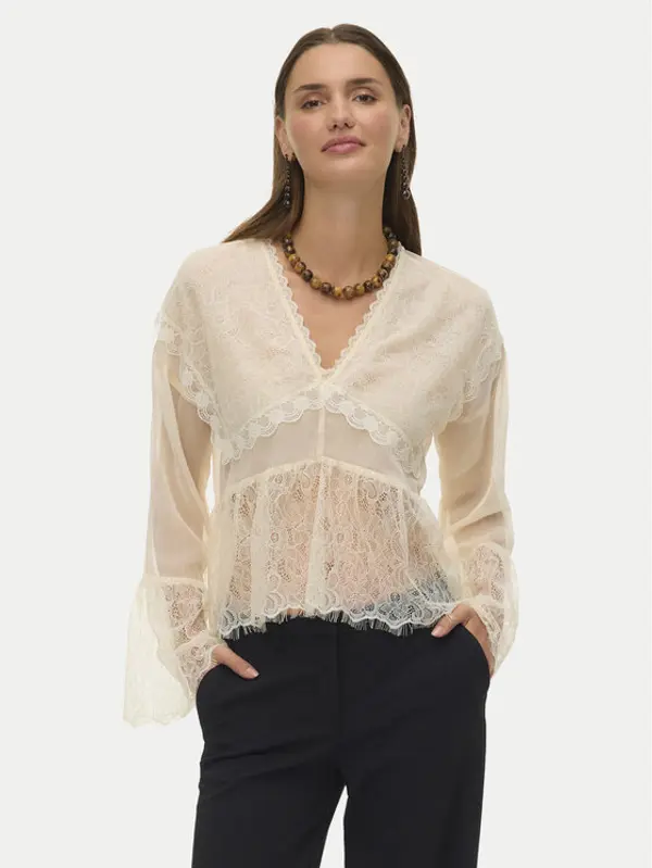 Vero Moda Vero Moda Majica Emilie 10347592 Écru Regular Fit