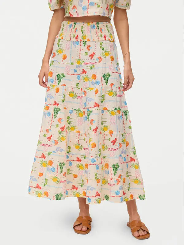 Vero Moda Vero Moda Maxi suknja Elena 10351018 Svijetlo bež Regular Fit