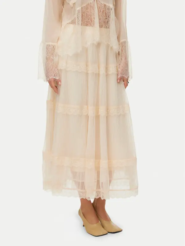 Vero Moda Vero Moda Midi suknja Kinsley 10346617 Écru Regular Fit