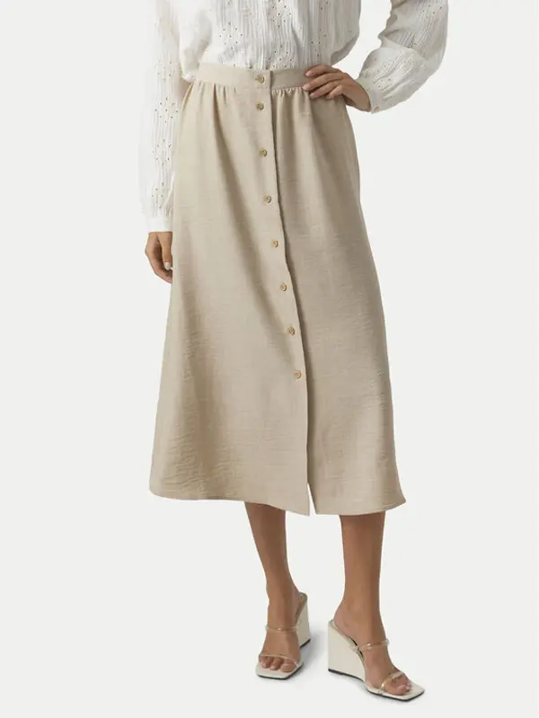 Vero Moda Vero Moda Midi suknja Melaney 10304134 Bež Regular Fit