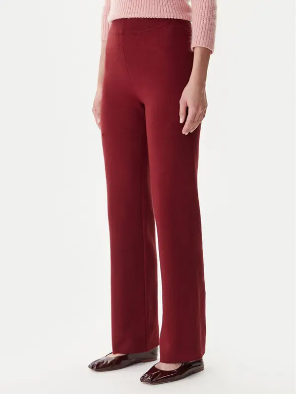 Vero Moda Vero Moda Pletene hlače Gold Art 10332174 Tamnocrvena Loose Fit