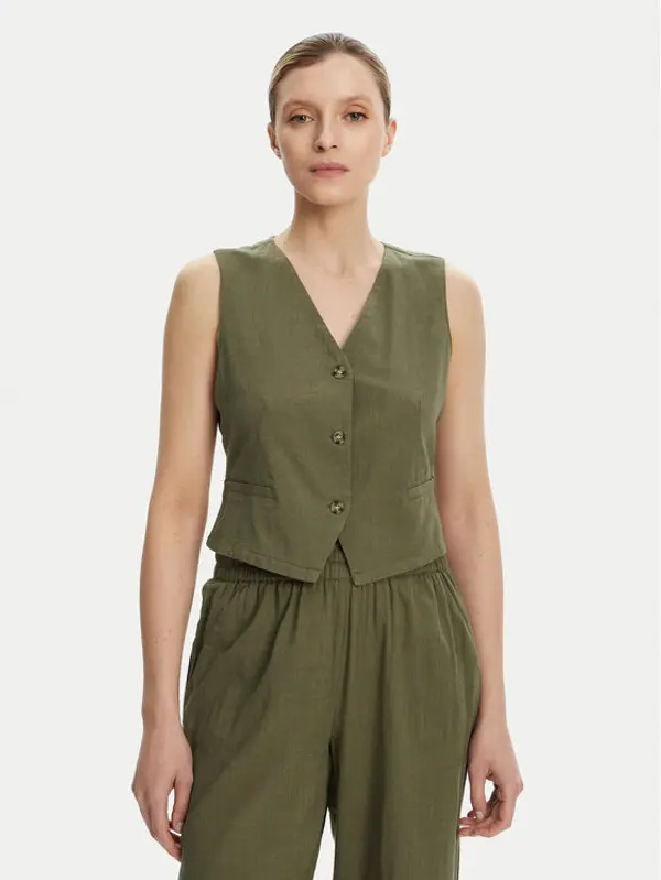 Vero Moda Vero Moda Prsluk Caia 10333795 Zelena Regular Fit