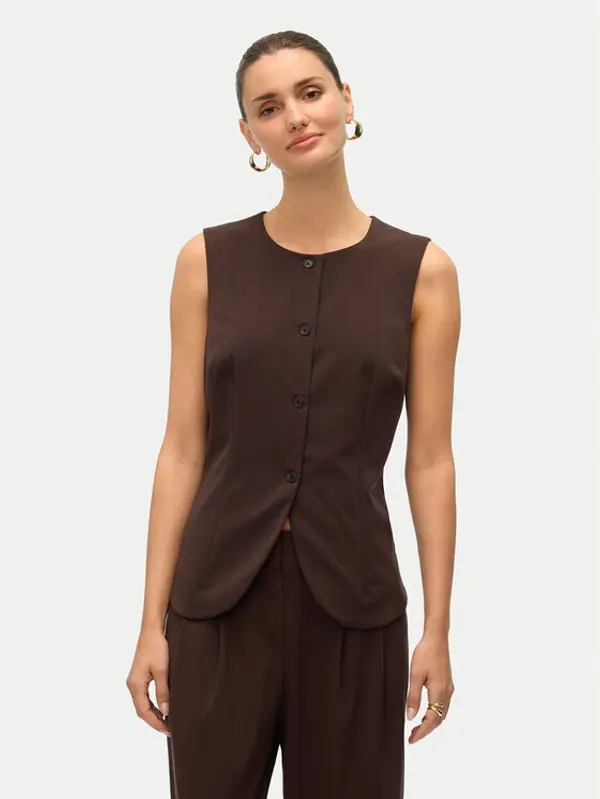Vero Moda Vero Moda Prsluk Sigga 10336320 Smeđa Regular Fit