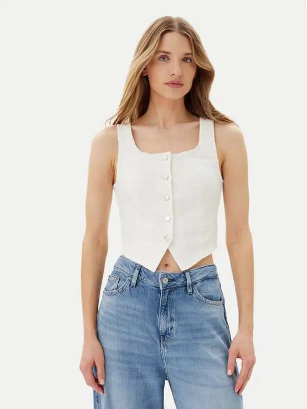 Vero Moda Vero Moda Prsluk Wild Alinia 10323777 Bijela Slim Fit