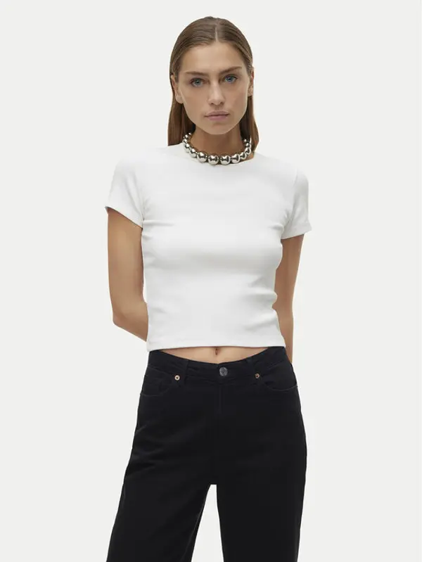 Vero Moda Vero Moda T-shirt Chloe 10306894 Bijela Tight Fit