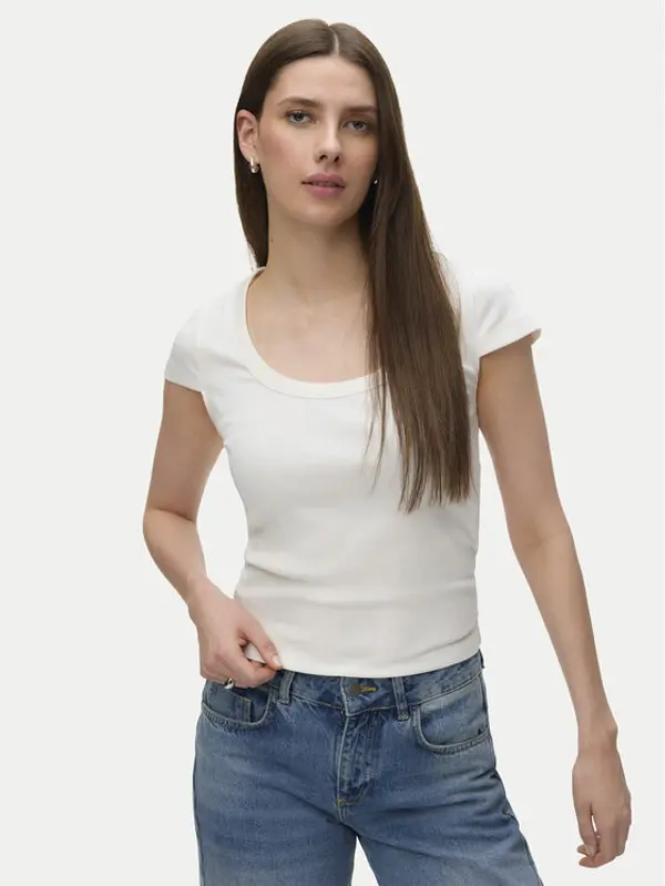 Vero Moda Vero Moda T-shirt Chloe 10344953 Bijela Slim Fit