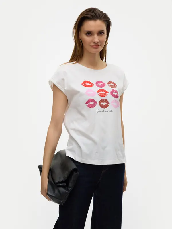 Vero Moda Vero Moda T-shirt Cysma 10328272 Bijela Regular Fit