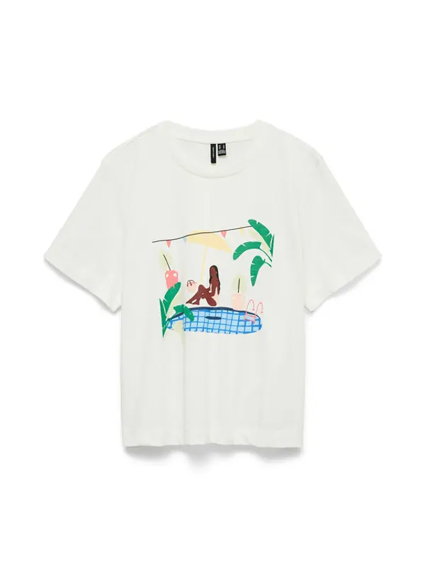 Vero Moda Vero Moda T-shirt Emily 10344804 Bijela Regular Fit