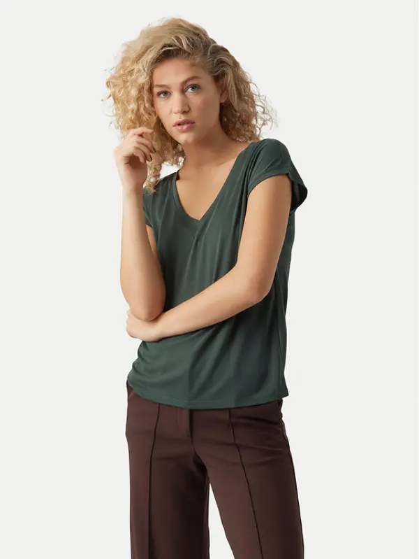 Vero Moda Vero Moda T-shirt Filli 10247666 Zelena Regular Fit